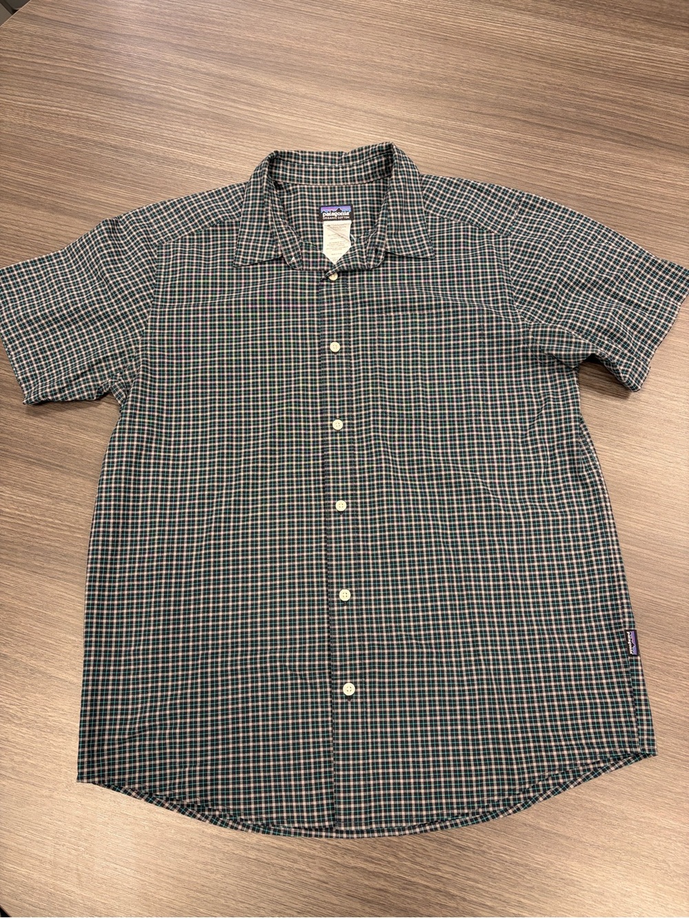 Patagonia Short-Sleeve Plaid Button-Down Shirt - Green/Black